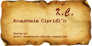 Krautheim Ciprián névjegykártya